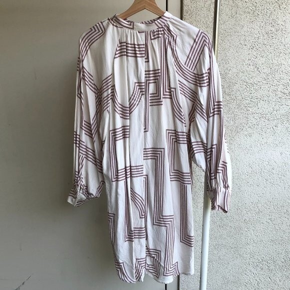 H&M Dress - Cream with Print - Size 4 - Picture 3 of 8